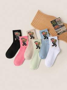 12 زوج جوارب رياضية ملونة ذات نمط القرد والعباد الشمس، قابلة للتنفس ومانعة للانزلاق، مناسبة للاستخدام اليومي، هدية رائعة للعائلة - متعدد الألوان - مشاهدة 5