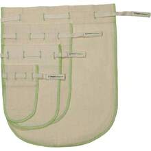 Worlds Best Reusable Organic Cotton Muslin Fine Mesh Straining Bags - Set of 4 L, S, XS nut milk, cold brew, coffee, loose leaf tea infuser, food pulp strainer - Juego de 4 (L, M, S, XS) - Ver 2