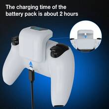 Rechargeable Battery Pack Accessory Compatible With P5 / Edge Controller, Play And Charge Kit For Playstation 5 Controllers, 1800 MAh With LED Indicator & USB-C Charging Cable - trắng - Xem 4