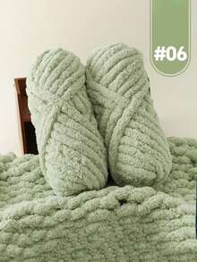 2 cuộn sợi Polyester siêu dày, 500g sợi thủ công mềm nhiều màu, thích hợp để đan thủ công, làm chăn, gối, giường cho thú cưng - Nhiều màu - Đuôi Mèo Tập 2 - Xem 7