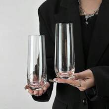 6pcs/Set Tall Glass Cups, Suitable For Green Tea, Monkey King Tea, High-Grade Heat-Resistant Transparent Home Water Cups, Japanese Tea Cups, Juice Cups, Beverage Cups, Wine Glasses, Milk Cups, Drinking Cups, A Very Nice Essential Drinkware Set - Transparent - View 3