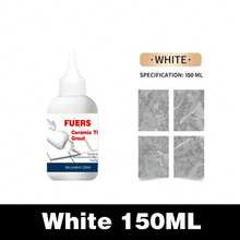 150g/280g Lechada de azulejos multiusos, disponible en varios tamaños y colores, resistente al desgaste, impermeable, anti-moho, no decolorante e inofensiva, fácil de usar, adecuada para el embaldosado del hogar y comercial, elegante y con estilo - Blanco - Ver 7