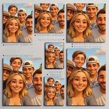 1pc Customized Cartoon Canvas Art - Convert Personal Photos Into Cartoon Style, Vibrant Anime Design Printed On High-Quality Canvas. Ideal As Birthday And Holiday Gifts, Home Or Office Wall Decor; Also A Fun Creative Family Portrait Gift. - Multicolor - View 4