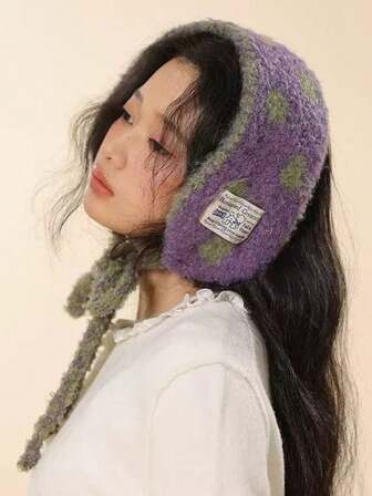 1pc Women's Wool Knit Ear Warmer Headband, Versatile Scarf Hat For Autumn/Winter, Student, Christmas Gift, Small Scarf