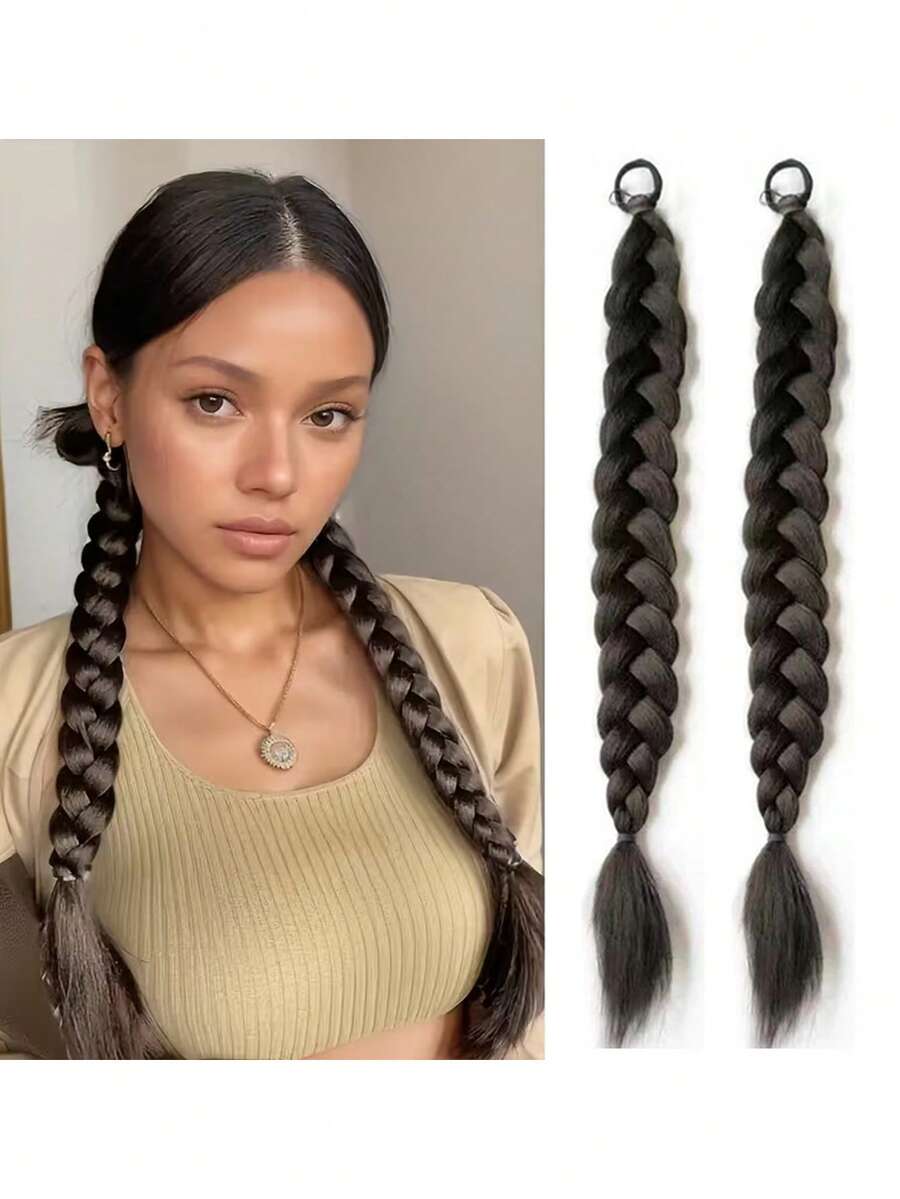 假发辫子、马尾辫、逼真、自然、俏皮、性感女孩、网络名人、时尚、可扎成高高的双马尾辫、拳击辫。 - 彩色 - 查看 1