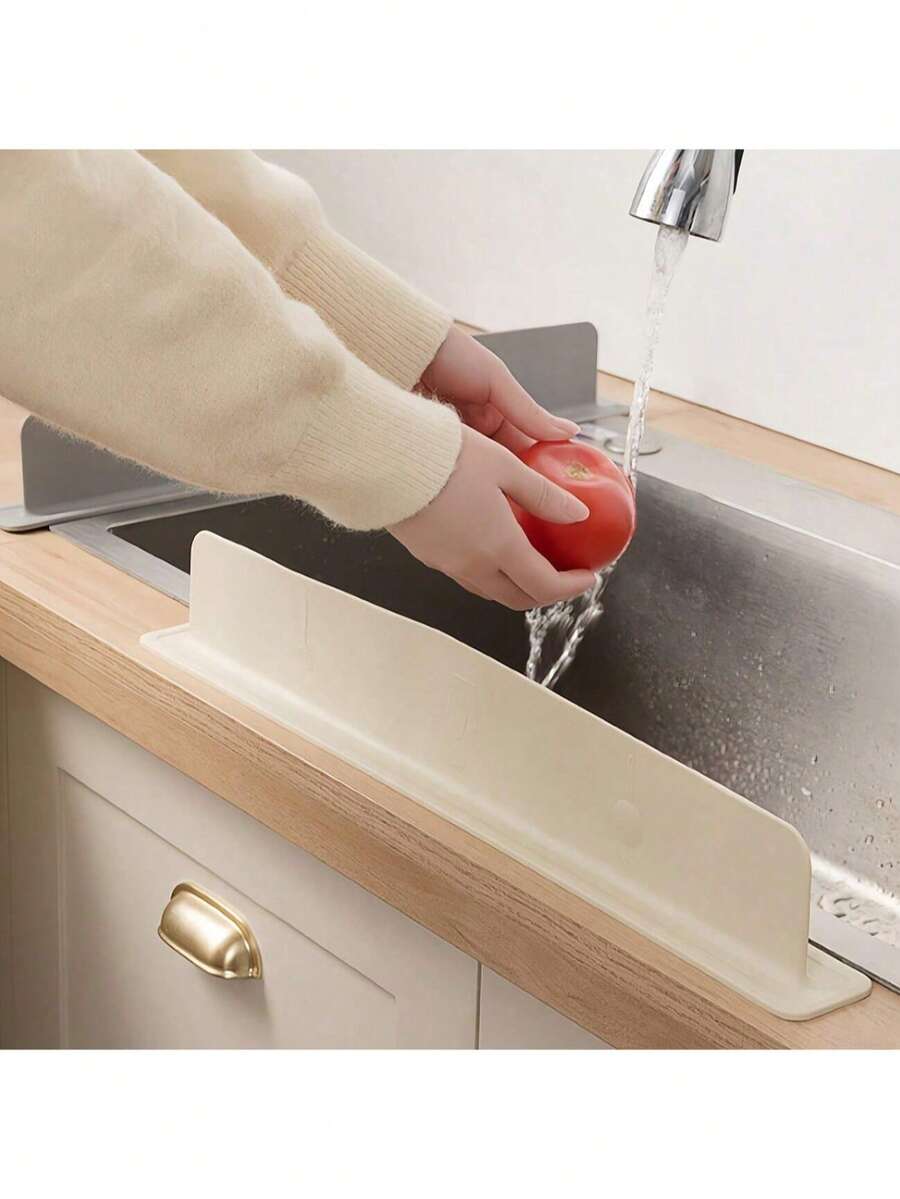 Silicone Sink Splash Guard, Kitchen Sink Splash Proof Baffle, Household Sink Splash Pad, Waterproof Protection Mat - Multicolor - View 1