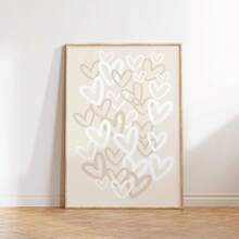 1pc, Canvas Wall Art, Framed Wall Decor, Heart Pattern, Beige College Style Wall Art, Graffiti Heart Colorful Poster, Neutral Fashion Poster, Girl's Room Decor, Printable Heart Pattern, Modern Apartment Decor, Home Decor, Valentine's Day Decor, Valentine's Day Poster, Wedding Decor, Love Poster, Couple Gift, Room Decor, Dorm Decor, Bedroom Decor, Living Room Decor, Gift, College Style Decor - Multicolor - View 10