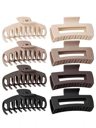 2/1pc Hair Clip Set, Premium Feel, Matte Back Of Head Claw Clip, Rectangular Hair Claw