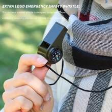 5pcs 3-In-1 Emergency Survival Whistle With Compass And Thermometer - Perfect For Camping, Hiking, Outdoor Adventure, Referee And Cheerleading - Army Green - View 3