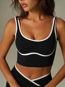 UONNOU 黑白运动套装 | 塑形瑜伽两件套 - 黑色 - 查看 5