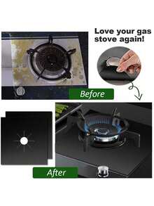 1/4 Set Reusable Gas Stove Oil-Proof Protective Pad, Stove Cleaning Mat, Kitchen Integrated Stove Top Protective Cleaning Pad - Multicolor - View 5