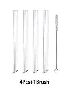 1/2/4支装可重复使用加粗直玻璃吸管，防碎玻璃吸管套装，适用于厨房配件、水杯、冷饮、珍珠奶茶、吸管装饰、咖啡、果汁、冰沙，也适用于家庭、餐厅、鸡尾酒会、返校季、送给女友/男友、父母、朋友、节日、新年、情人节等场合。 - 彩色 - 查看 10