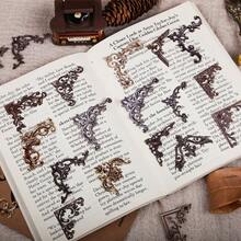 24片装角贴，剪贴簿材料，DIY手账艺术拼贴，文具装饰，手账贴纸 - 彩色 - 查看 8