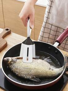 二合一大号不锈钢铲钳，适用于翻动、夹取或盛放烧烤食物，双面铲钳，可用于牛排、面包、汉堡、自助餐、蛋糕等。 - 銀色 - 查看 3