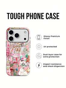 ¿Qué funda de teléfono festiva 2 en 1 de Cascanueces rosa con diseño de bastones de caramelo y árboles de Navidad? Compatible con  11 y modelos  17  16 Pro Max  15 Pro Max  13 y  12 Fabricada en material de TPU que proporciona protección contra golpes y caídas Una excelente opción para regalar a familiares, amigos, seres queridos, novios/novias y regalos de Navidad..funda de  15,  17 Pro Max, fundas para , funda de  16 Plus, regalos de Navidad, funda de  13, funda de teléfono de Navidad, funda de  16 Pro, funda de teléfono  15 - Blanco - Ver 3