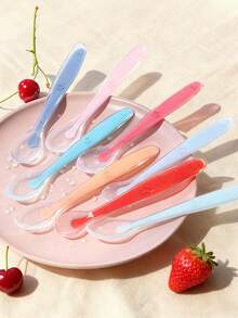 KUNT 2pcs Baby Star Silicone Spoon, Suitable For Daily Feeding - Asakusa Green - View 2