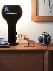 1pc Wooden Dog Family Figurine, Nordic Style Crafts Decor, Minimalist Creative Desk Decor Animal Ornament For Office/Home - Multicolor - View 5