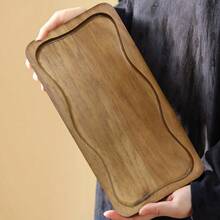 2/1件 新款日式波浪纹木质托盘，实木批发餐盘，高档水果盘，茶壶架，坚果碗 - 彩色 - 查看 10