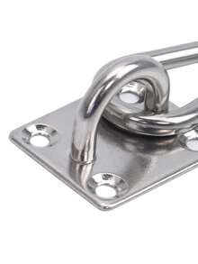 1Set M5/M6 Heavy Duty Pad Eye Plate Staple Ring Hook Loop U-Shaped Sail Shade Hardware, Stainless Steel Wall Ceiling Hammock Hooks Hanger, Wall Mounted Hook Loop Eyeplate Swings Universal LLifting Ring Screw Movement Resistance Suspension With Hardware