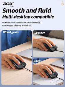 Acer OMW313 3200 DPI Wired Mouse, 4-Level DPI Adjustable USB Computer Mouse, 152.4cm Cable Length, 6-Button Design, Compatible With Laptop & Desktop, Ergonomic Mouse, Fashionable Appearance, Smooth Contour, Textured Surface, Gaming Mouse, Precise Control, Ideal For Tech Enthusiasts - Black - View 13