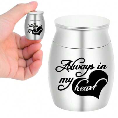  Small Urns Cremation Keepsakes For Ashes- Super Mini Cremation Urns For Human Or Pet Ashes Urns Aluminum Alloy Memorial Ashes Holder-Always In My Heart