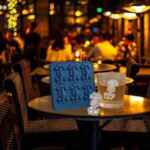 Molde de hielo para coche F1, bandejas para cubitos de hielo para congelador con contenedor de hielo, moldes de silicona para coches de carreras de fórmula de 6 cavidades para fiestas, bares 05I8 - E - Ver 8