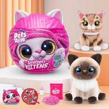 ZURU Pets Alive Smitten Kittens Surprise, Nurture Play Soft Toy Unboxing Adopt Interactive 10 Sounds, Perfect Gift For Girls And Children, Surprise Mystery Egg, 1 Count (Random) - Multicolor (Random Style) - View 4