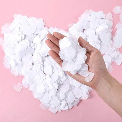 1000/2000pcs Heart-Shaped Confetti, Suitable For Bridal Shower Decor, Wedding Decor, Engagement Decor, Wedding Table Decor, Wedding Supplies, Party Decor, Engagement Party Decor, Heart Confetti, Valentine's Day Wedding Party Favors, Heart Confetti, Balloon Filler, DIY Celebration, Confetti, Wedding Decor Party Favors, Room Decor, Bride