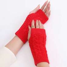 Unisex Autumn/Winter Warm Fingerless Gloves, Minimalist & Fashionable Knitted Fingerless Gloves - A - View 7