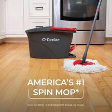 Easywring Microfiber Spin Mop And Bucket Floor Cleaning System With 3 Refills Soft White Microfiber For Easy Cleaning And Quick Drying - Xô lau nhà Spin Mop kèm 4 lõi thay thế - Xem 3