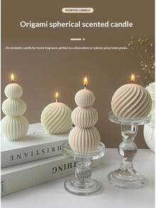 1pc Nordic Style Wave Art Candle - Natural Soy Wax Scented Candle, Smokeless Fragrance Candle, Romantic Geometric Pattern Design, Suitable For Indoor/Outdoor, Home Decor, Bedroom, Photography Props And Emergency Lighting. It Is Perfect For Valentine's Day, Christmas And Various Party Decorations, And An Ideal Birthday Gift For Parents, Family, Couples And Friends. - Multicolor - View 3