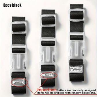 3pcs Set Of Multicolor Luggage Straps- Adjustable Buckle Design, Durable Travel Outdoor Accessories, Suitable For Suitcases, Cars, And Hiking Gear, Portable And Secure Fixation, Bright Colors, Casual Style, Sturdy Straps