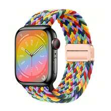 适用于 Garmin Venu 4/3/2/Sq 2/Forerunner 255/265/245/955/Vivoactive 4/4S 的 18/20/22 毫米弹性尼龙表带（男女通用），适用于 38/40/41/42/44/45/49 毫米 Series 9/8/7/SE 2/Ultra 2 的运动弹性表带 - 糖果色 - 查看 20