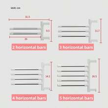 1pc No Drill Stainless Steel Towel Rack, Bathroom Organizer Foldable Rotating Hanging Shelf - White - View 8