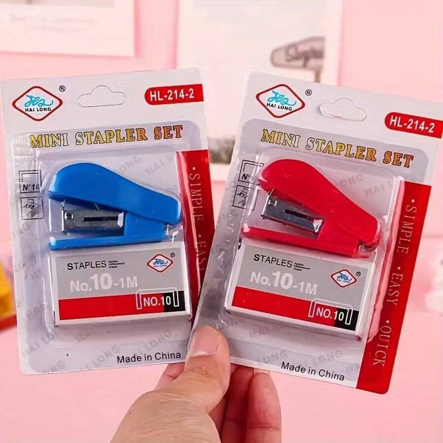 3pcs Set-Stapler Kit Cute Stapler Mini Stapler Student Stationery Set Stapler,Back To School Season, Gifts, Birthday Gifts, Gifts For Teachers, Friends, And Classmates - Random Color - View 1