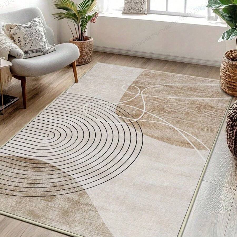 1,87 libras/yarda cuadrada Alfombra de poliéster lavable y esponjosa, con patrón geométrico nórdico, de pelo corto y grueso. Alfombra de lujo con estilo retro y diseño artístico y elegante. Alfombra de cristal de estilo bohemio, lavable a máquina, suave y cómoda, adecuada para sala de estar, dormitorio, oficina y cocina - Patrón floral gris, decoración del hogar de estilo bohemio - Multicolor - Ver 1