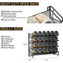 Spice Rack Organizer With 28 Spice Jars, 386 Spice Labels, Chalk Marker And Funnel Set Cabinet, Countertop, Pantry, Cupboard Or Door Wall Mount - 28 Jars, 13.4 Inch* 10.8 Inch H, Black - 24 Jars, 11.8"W * 10.8"H + Black - View 5