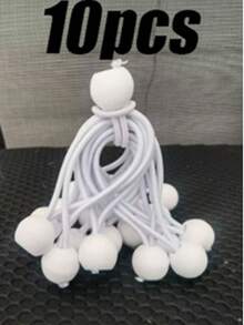 10个/20个装户外露营帐篷弹力绳，带塑料球，高弹力绳带弹力球，蹦床沙滩网弹力绳，耐用尼龙弹力绳带塑料球 - 拉力强度122磅，四季户外露营帐篷夹，用于收纳和固定，1套露营配件