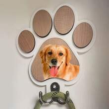 Personalized Paw Print Wooden Dog Leash Hook, Customizable Carved Wall Hook - Suitable For Collars And Coats, Durable Wooden Material, Paw Print Design, Perfect Decorative Memorial Gift For Pet Lovers - Multicolor - View 15