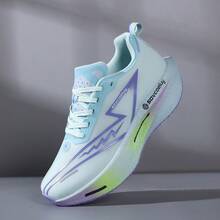 4 Season Women's Lightweight Mesh Breathable Fashion Versatile Popcorn Sole Durable Couple Running Track Shoes - Tranquil Blue - View 4