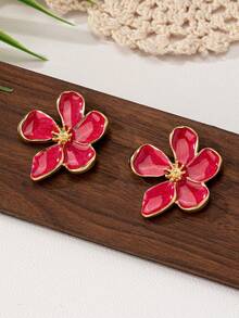 1 Flower Shaped Zinc Alloy Earrings For Women, Unique, Fashionable, Beautiful, Elegant And Perfect Temperament - Flower-shaped Women's Earrings - View 12