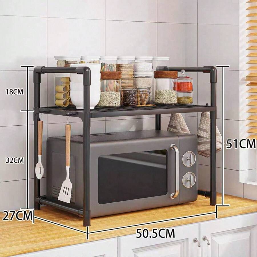 Tabletop Organizer Rack For Microwave, Organize Kitchen Condiments, Spices, Dishes, Cups - Multicolor - View 1