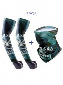 两件套户外运动面罩+袖套组合，男士夏季冰丝袖套套装，围巾，驾驶遮阳帽，臂套，徒步，户外骑行，钓鱼袖套套装 - 透气，吸湿排汗，速干保暖配件 - 彩色 - 查看 6