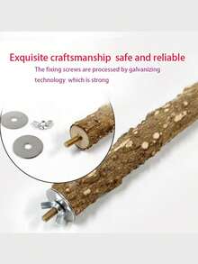 Natural Sichuan Pepper Wood Leiothrix, Mynah, Painted Bunting, Cockatiel Claw Grinding Stick, Bird Perch, Cage Accessories - Khaki - View 3