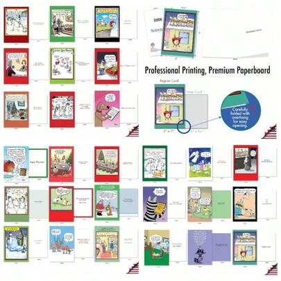 36 Funny Assorted New Year Cards Box Set Mixed Occasions Holiday Envelopes Men Women 1 Each Favorite Holiday Toons