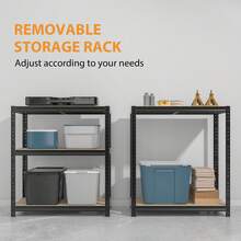 Royalswill Heavy-Duty Multi-Purpose Shelving, 150 Cm/180 Cm Screw-Free Storage Racks, Industrial Storage Racks, Extremely High Load-Bearing Capacity, Adjustable Shelves, Suitable For Living Rooms, Kitchens, Garages, Workshops, Supermarkets And Shops - 黑色 - 查看 7