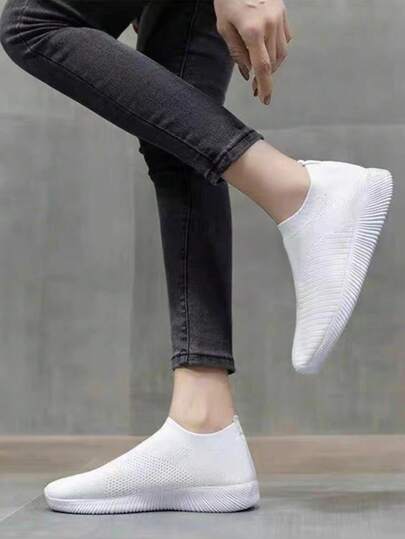 Scarpe da donna slip-on a maglia BYDY, scarpe casual con suola morbida e traspirante, scarpe da passeggio versatili e morbide in più colori, adatte per uso interno/esterno e per la vita di coppia