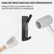 Perchero Pared 5 Piezas Negro Ganchos Adhesivos para pared con Soporte 5kg y Adhesivo Fuerte Resistente Organizador Soporta Ropa, Bolsos y Llaveros para Cocina, Bao y Dormitorio - Negro - Ver 6