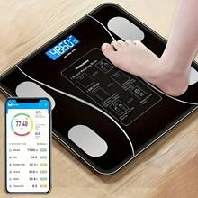 One Black And White Smart Scale With A Stylish Digital Display, LCD Screen, And High-Precision Design, Suitable For Home, Dormitory, And Outdoor Use. - 經典黑色 - 查看 2