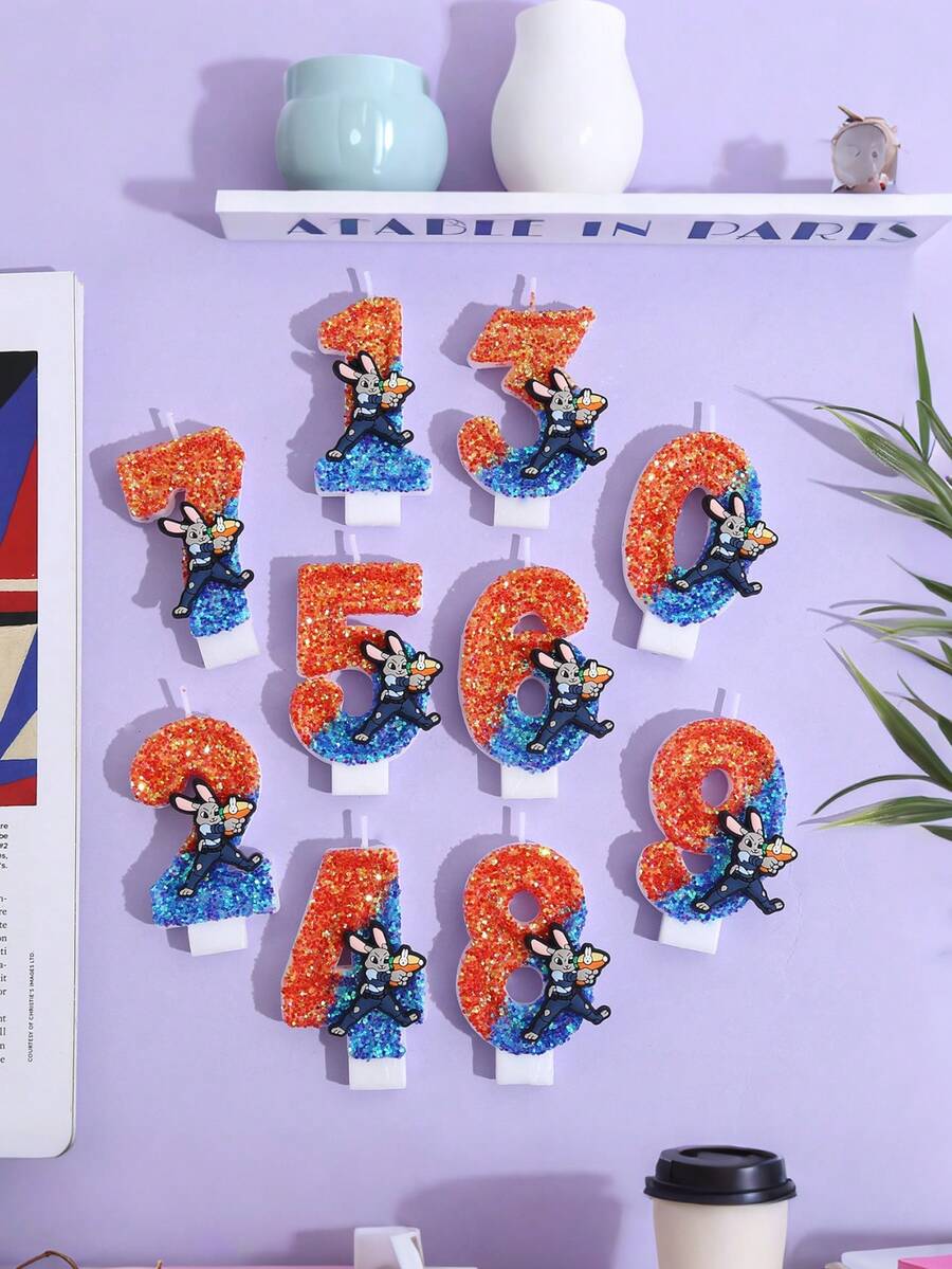 Adorable Birthday Candles, Party Candles To Create Birthday Atmosphere, Numbered Candles 0 To 9 - Multicolor - View 1